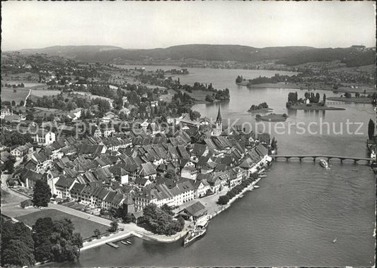 11629821 Stein Rhein mit Insel Werd und Untersee Rheinbruecke Fliegeraufnahme