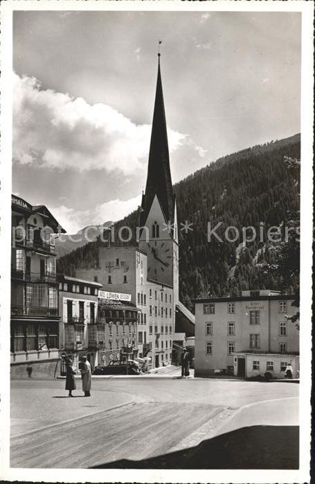 11634200 Davos GR Postplatz Rathaus Kirche St. Johann