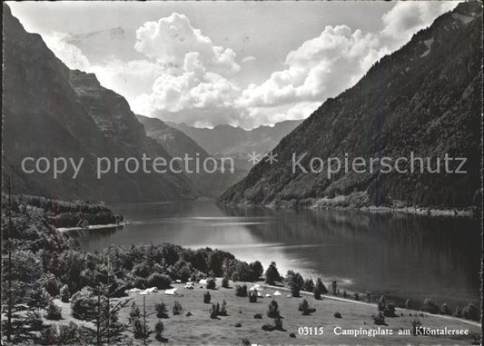 11631493 Glarus GL Campingplatz am Kloentalersee Alpenpanorama