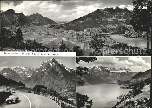 11631516 Glarus GL Fernsichten von der Kerenzerbergstrasse Linthebene Walensee G