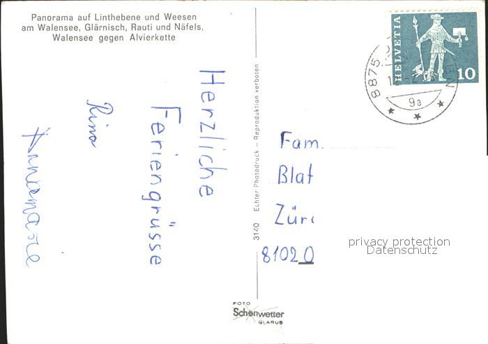 11631516 Glarus GL Fernsichten von der Kerenzerbergstrasse Linthebene Walensee G