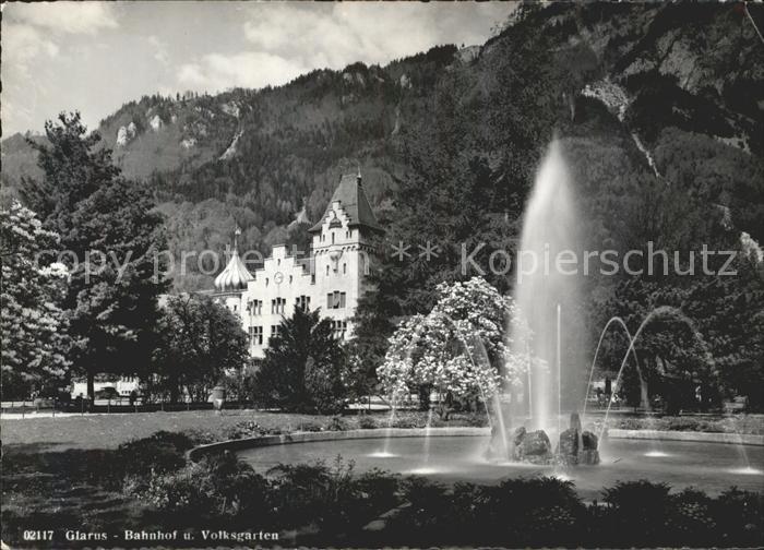 11631548 Glarus GL Bahnhof Volksgarten Fontaene