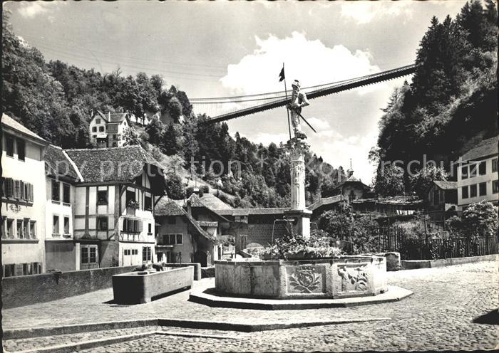 11631704 Fribourg FR Remparts et Pont du Gotteron Fontaine