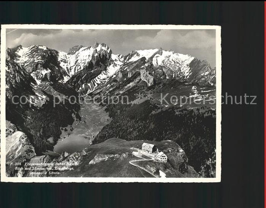 11636737 Hoher Kasten Berghaus mit Saentis und Kreuzberge Fliegeraufnahme