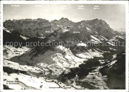 11636775 Alpstein Fliegeraufnahme mit Luftseilbahn Wasserauen und Ebenalp