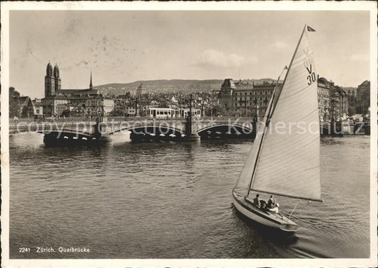 11635103 Zuerich Quaibruecke Segelboot Kirche