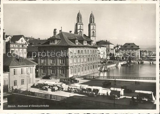 11635119 Zuerich Rathaus und Gemuesebruecke