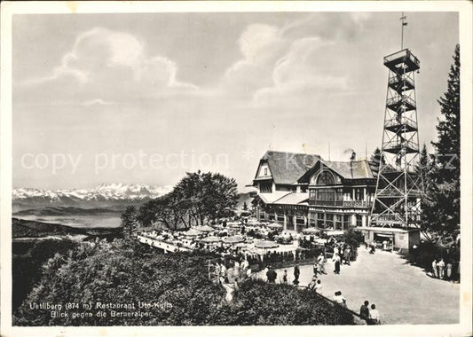 11635156 Uetliberg Zuerich Bergrestaurant Uto Kulm Aussichtsturm Blick gegen Ber