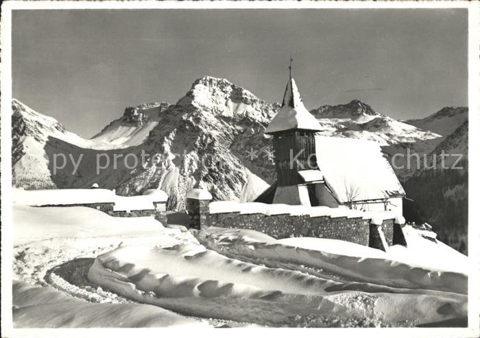 11635214 Arosa GR Bergkirchli mit Schiesshorn Strelakette