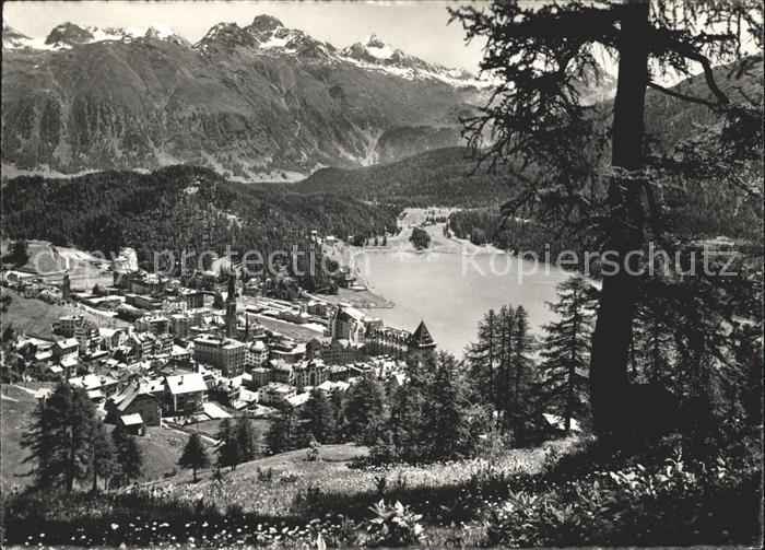 11635298 St Moritz GR Panorama gegen Piz Languard Moritzersee