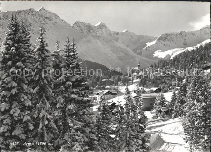 11635315 Arosa GR Gesamtansicht mit Alpenpanorama Wintersportplatz