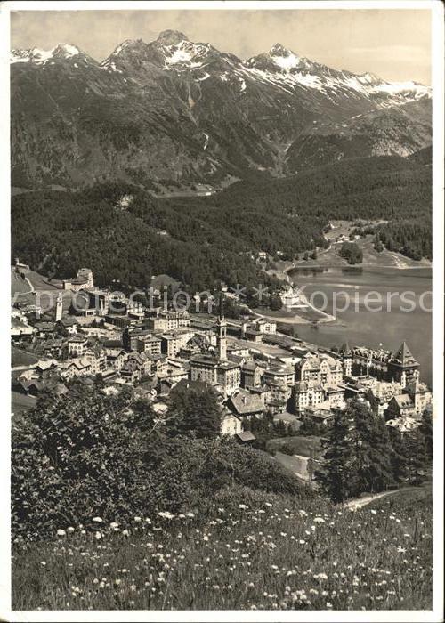 11635322 St Moritz GR mit Moritzersee und Piz Languard Livigno Alpen