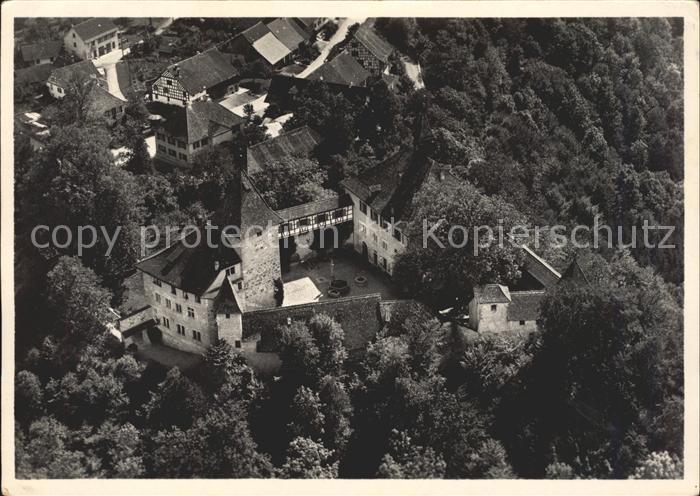 11635555 Kyburg Schloss Blick in der Schlosshof Fliegeraufnahme