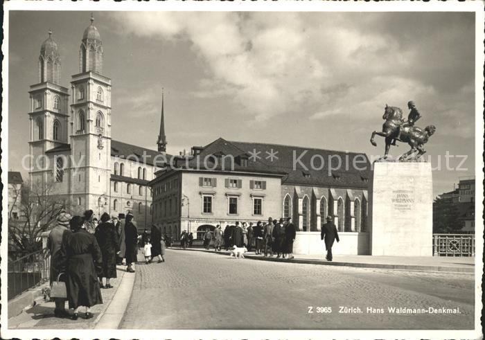 11635743 Zuerich Hans Waldmann Denkmal Reiterstandbild Muenster