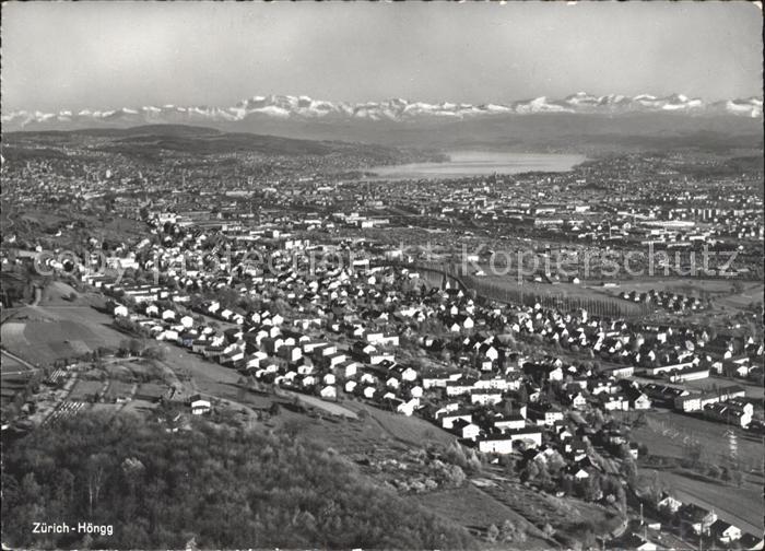 11635758 Hoengg Zuerich Gesamtansicht mit Alpenpanorama Zuerichsee Fliegeraufnah