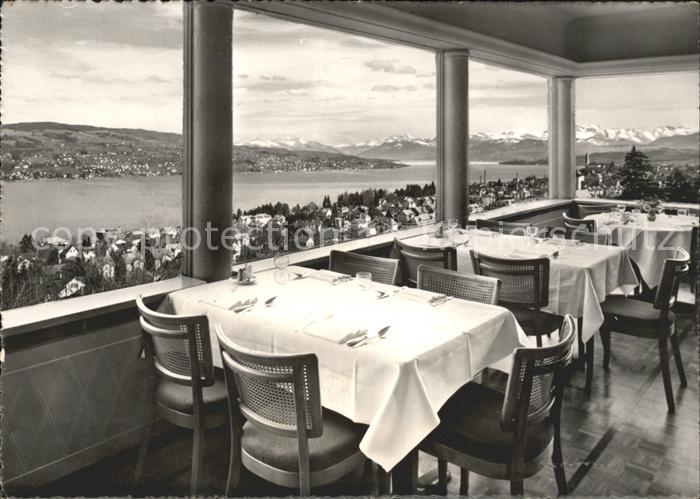 11635776 Rueschlikon Hotel Restaurant Belvoir Blick ueber Zuerichsee Alpenpanora