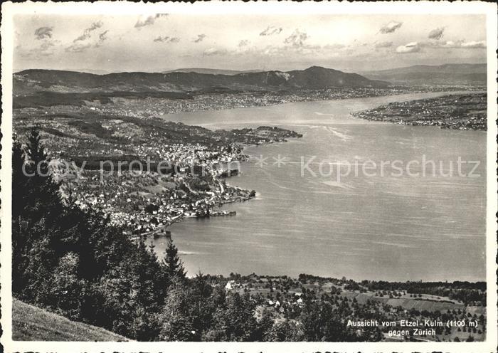 11642645 Zuerichsee Blick vom Etzel-Kulm gegen Zuerich