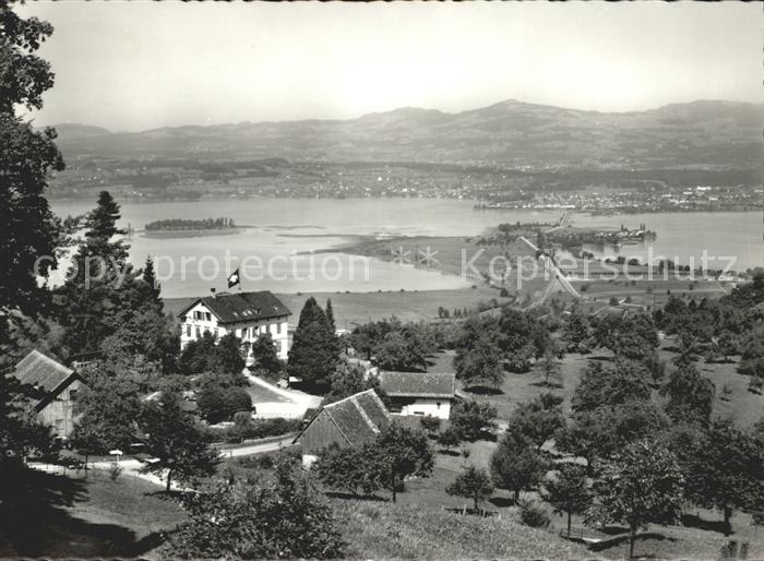 11642665 Luegeten Pfaeffikon SZ mit Zuerichsee Insel Luetzenau Rapperswil