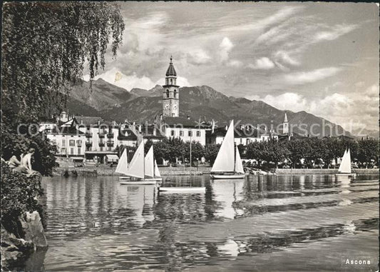 11642305 Ascona TI Lago Maggiore Hafenpartie Segelboote