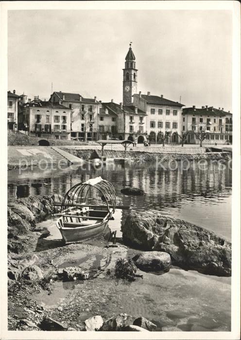 11642466 Ascona TI Hafenpartie am Lago Maggiore Fischerboot