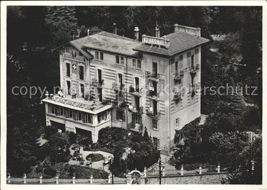 11642566 Castagnola-Cassarate Fliegeraufnahme Hotel Pension Helvetia