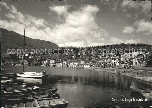 11643378 Ascona TI Hafen Panorama Lago Maggiore