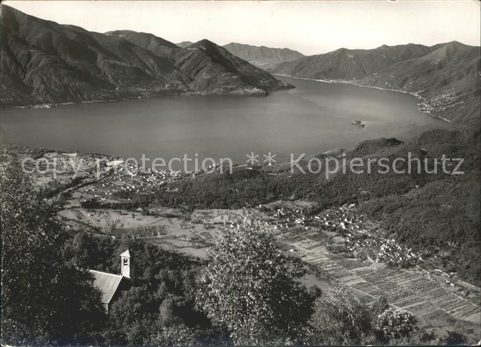 11643717 Ascona TI e Losone Vista da Monte Bre Lago Maggiore