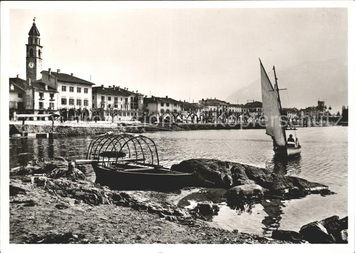 11643848 Ascona TI Panorama Lago Maggiore Segelboot