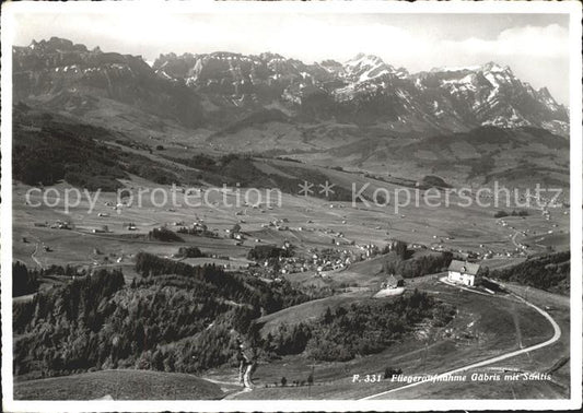 11637984 Gaebris mit Saentis Appenzeller Alpen Fliegeraufnahme