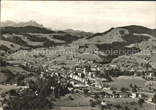 11638099 Heiden AR Fliegeraufnahme Kurort mit Saentis Appenzeller Alpen