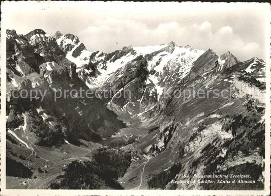 11638298 Seealpsee Fliegeraufnahme Meglisalp Schaefler Saentis Altmann Appenzell