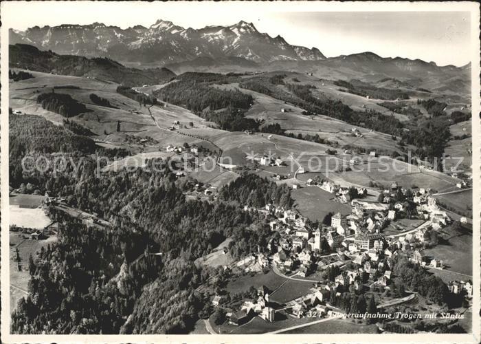 11638500 Trogen AR mit Saentiskette Appenzeller Alpen Fliegeraufnahme