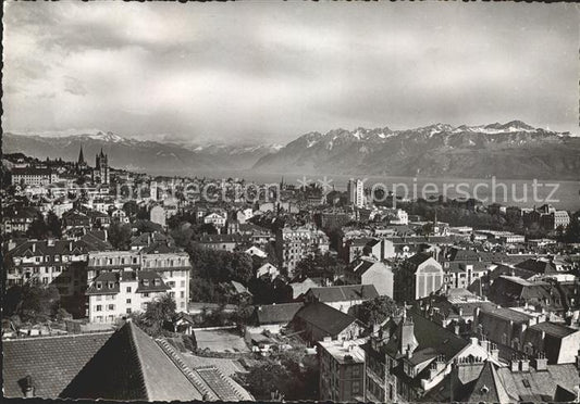 11644128 Lausanne VD Vue generale Lac Leman et les Alpes