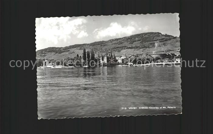 11644162 Vevey VD Chateau Couvreu et Mont Pelerin vu du Lac Leman