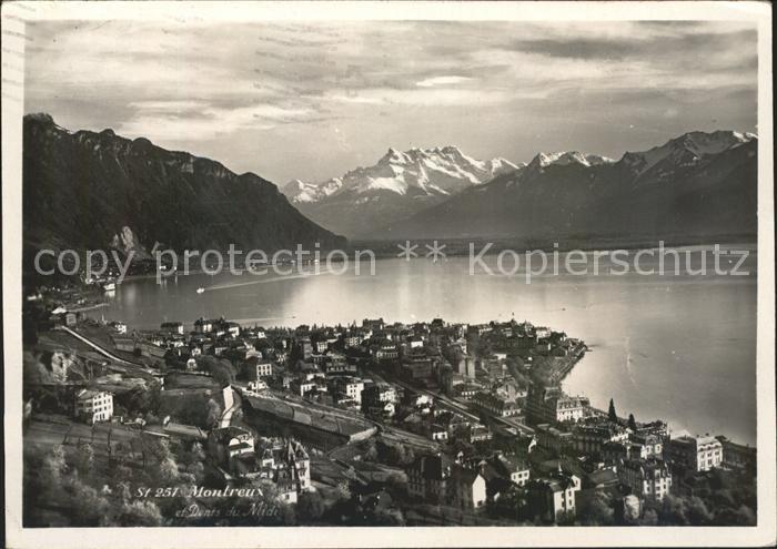 11644172 Montreux VD Vue panoramique Lac Leman et Dents du Midi