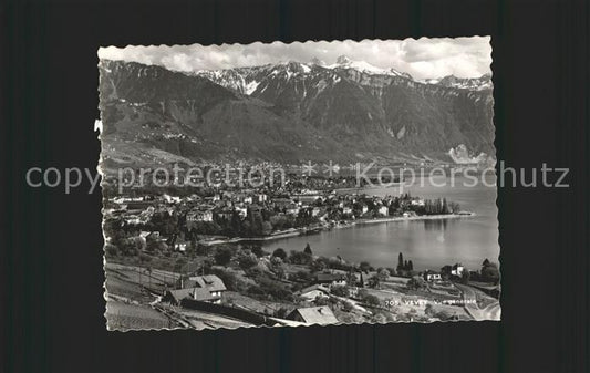 11644203 Vevey VD Vue generale Lac Leman et les Alpes