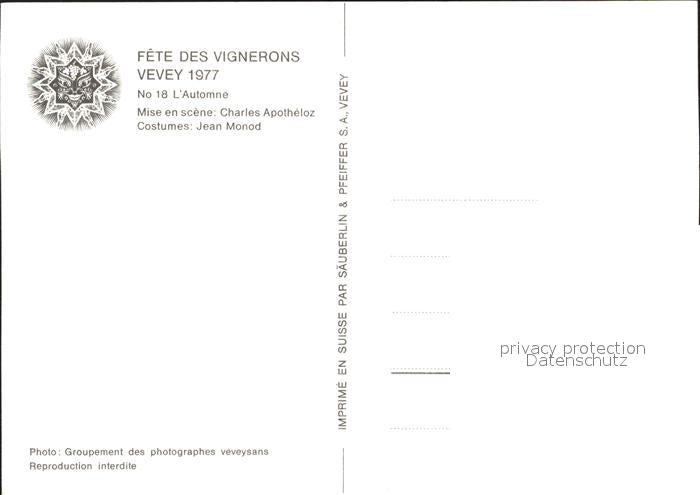 11644421 Vevey VD Fete des Vignerons 1977