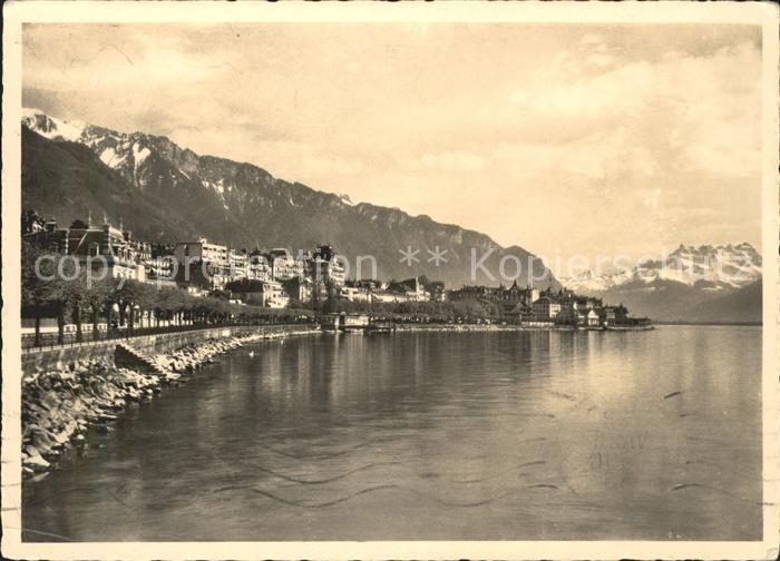 11644449 Montreux VD Vue generale Lac Leman et les Dents du Midi