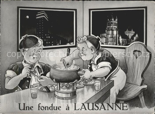 11644467 Lausanne VD Une fondue Karikatur