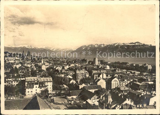 11644470 Lausanne VD Vue generale Lac Leman et les Alpes