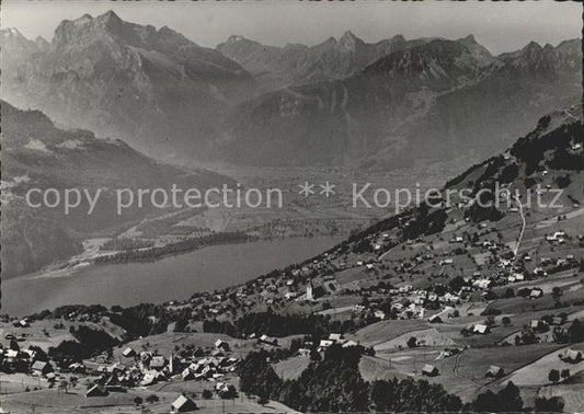 11645637 Amden SG Walensee Rautispitz Alpenpanorama Fliegeraufnahme