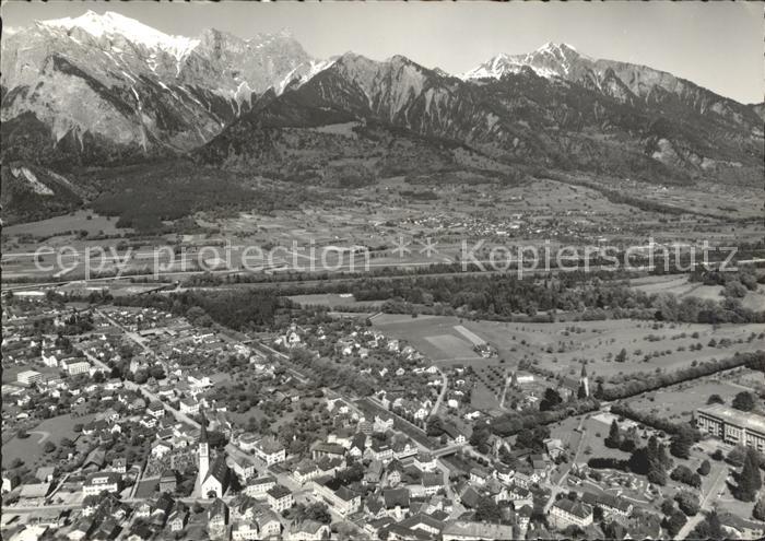 11646288 Bad Ragaz Ragatz Panorama mit Falknis Raetikon Fliegeraufnahme