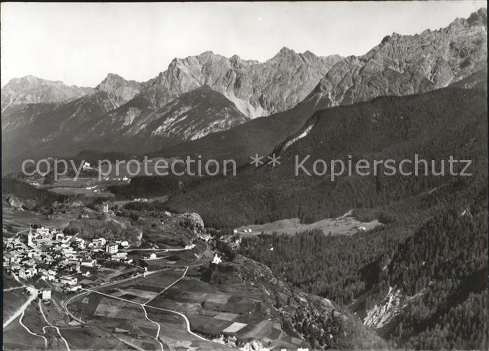 11640852 Ardez Fliegeraufnahme Alpenpanorama