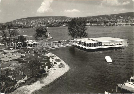 11640905 Zuerich Schweizer Gartenbauausstellung Hexagonaler Garten Seerestaurant