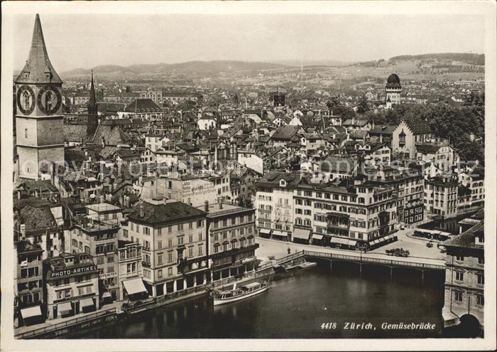 11640910 Zuerich Gemuesebruecke Limmat Altstadt