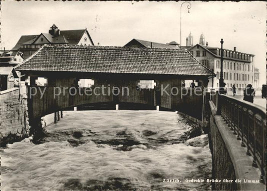 11640911 Zuerich Gedeckte Bruecke ueber die Limmat