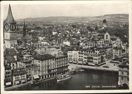 11640915 Zuerich Gemuesebruecke Limmat Altstadt