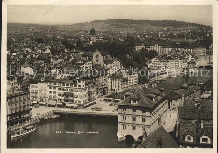 11640916 Zuerich Stadtbild mit Gemuesebruecke