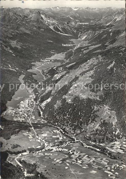 11641014 Sta Maria Muestair Panorama Blick bis zum Ofenpass Fliegeraufnahme