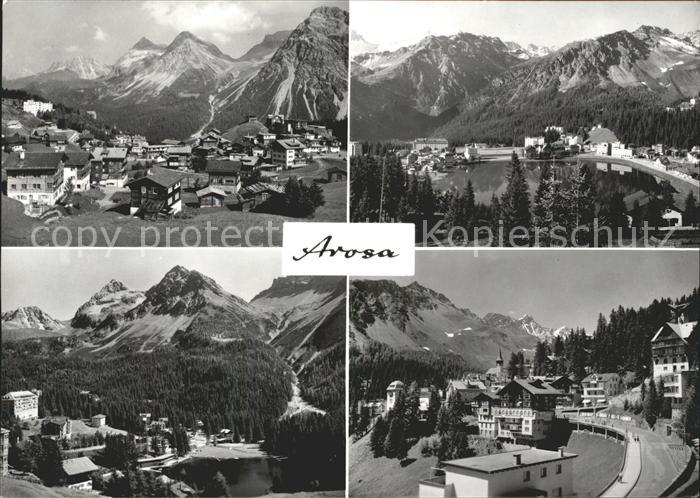 11641102 Arosa GR Teilansichten mit Alpenpanorama See